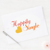 Gelukkig single ovale sticker (Envelop)