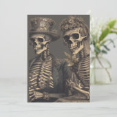Gelukkig skeletkoppel kaart (Staand voorkant)