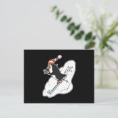 gelukkig skïënd pinguïn briefkaart (Staand voorkant)