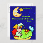 Gelukkig Slaapfeest Dag 3 januari Briefkaart (Voorkant / Achterkant)