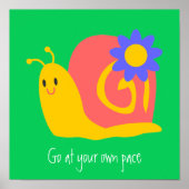 Gelukkig slakken schattige slakken met eigen tempo poster (Voorkant)