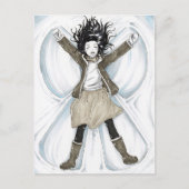 Gelukkig Sneeuw Engel Feestdagenkaart (Voorkant)