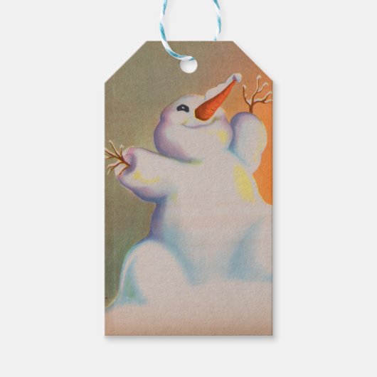 " gelukkig sneeuwgriet " , morgen cadeaulabel (Voorkant)