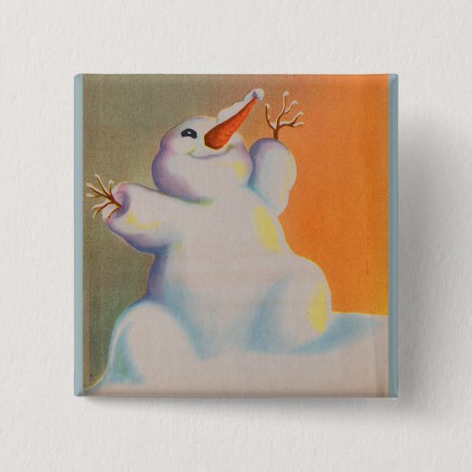 " gelukkig sneeuwgriet " , morgen vierkante button 5,1 cm (Voorkant)