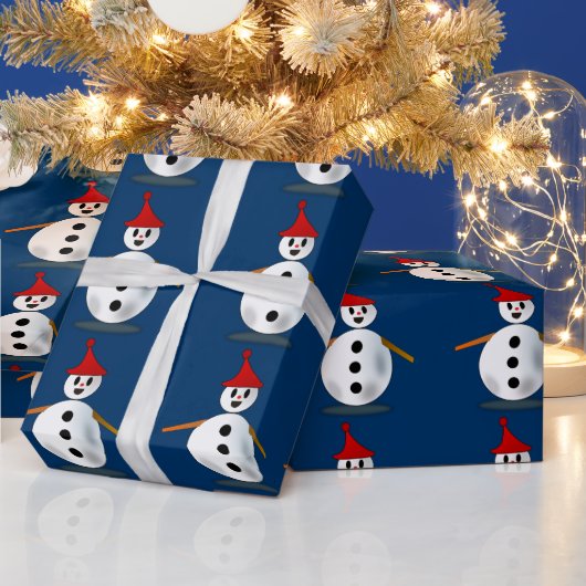 Gelukkig Sneeuwman Inpakpapier (Feestdagen)