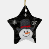 Gelukkig Sneeuwman Ster Ornament (Rechts)