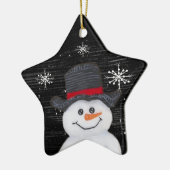 Gelukkig Sneeuwman Ster Ornament (Links)