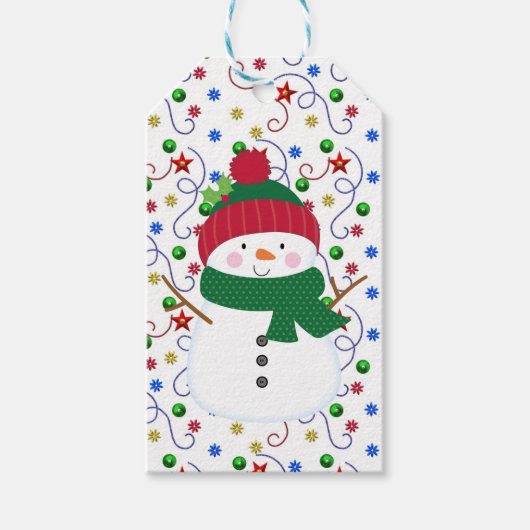 Gelukkig Sneeuwmannen Cadeaubijschrift Cadeaulabel (Voorkant)