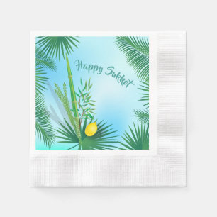 Gelukkig Soekkot Lulav en Etrog Aquarel Patroon Servet