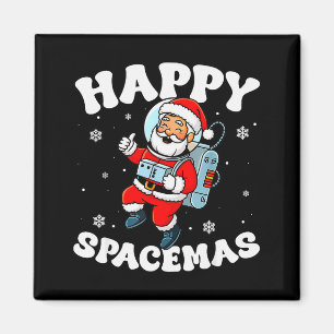Gelukkig Spacemas Kerstmis Astronaut Kerstman Hoed Magneet