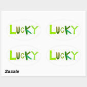Gelukkig speciale groene Ierse leuke unieke woordk Ovale Sticker (Vel)