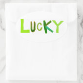 Gelukkig speciale groene Ierse leuke unieke woordk Ovale Sticker (Tas)