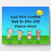 Gelukkig spelen kinderen in de zon, Kinder buitens Fotoplaat (Voorkant)