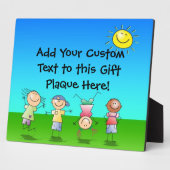 Gelukkig spelen kinderen in de zon, Kinder buitens Fotoplaat (Zijkant)