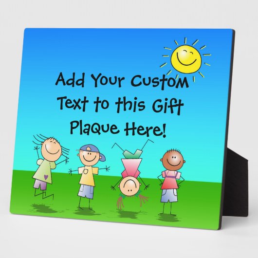 Gelukkig spelen kinderen in de zon, Kinder buitens Fotoplaat (Zijkant)