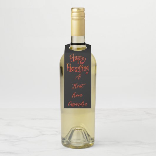 Gelukkig spooken gepersonaliseerd flessenhanger (Op fles)