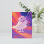 Gelukkig spookhond briefkaart (Staand voorkant)