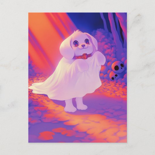 Gelukkig spookhond briefkaart (Voorkant)