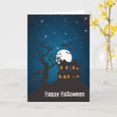 Gelukkig Spookhuis V van Halloween Kaart (Gele Bloem)