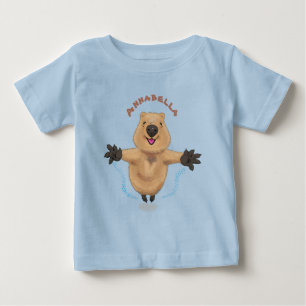 Gelukkig springend quokka cartoon design