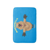 Gelukkig springend quokka cartoon design badmat (Voorkant Verticaal)