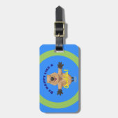 Gelukkig springend quokka cartoon design bagagelabel (Voorkant verticaal)