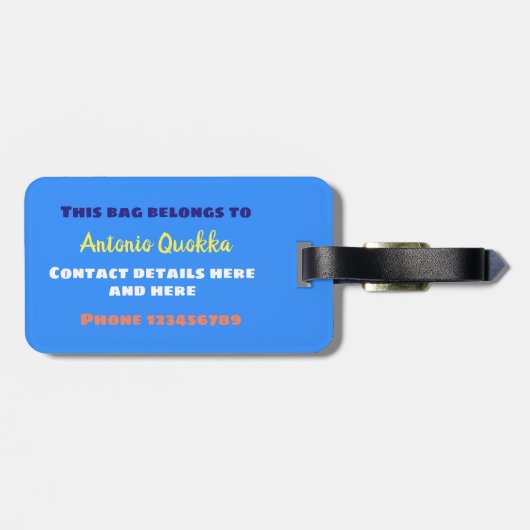 Gelukkig springend quokka cartoon design bagagelabel (Achterkant horizontaal)