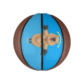 Gelukkig springend quokka cartoon design basketbal (Verticaal)