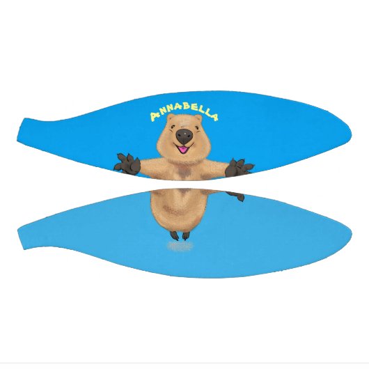 Gelukkig springend quokka cartoon design basketbal (Panelen)