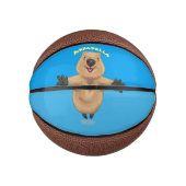 Gelukkig springend quokka cartoon design basketbal (Voorkant)
