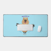 Gelukkig springend quokka cartoon design bureaumat (Keyboard & Muis)