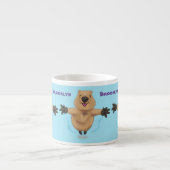 Gelukkig springend quokka cartoon design espresso kop (Voorkant)