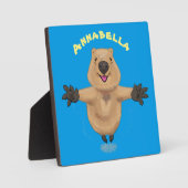 Gelukkig springend quokka cartoon design fotoplaat (Voorkant)