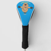 Gelukkig springend quokka cartoon design golfheadcover (Voorkant)
