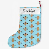 Gelukkig springend quokka cartoon design kleine kerstsok (Achterkant)