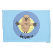 Gelukkig springend quokka cartoon design kussensloop (Voorkant)