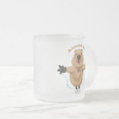 Gelukkig springend quokka cartoon design matglas koffiemok (Voorkant rechts)