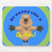 Gelukkig springend quokka cartoon design muismat (Voorkant)