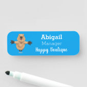 Gelukkig springend quokka cartoon design naamplaatje (In situ)