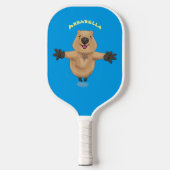 Gelukkig springend quokka cartoon design pickleball paddle (Voorkant)
