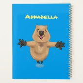 Gelukkig springend quokka cartoon design planner (Achterkant)