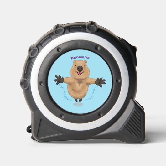 Gelukkig springend quokka cartoon design rolmaat (Voorkant)