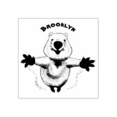 Gelukkig springend quokka cartoon design rubberstempel (Afrduk)