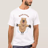 Gelukkig springend quokka cartoon design t-shirt (Voorkant)