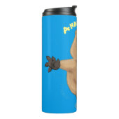 Gelukkig springend quokka cartoon design thermosbeker (Gedraaid links)