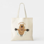 Gelukkig springend quokka cartoon design tote bag (Achterkant)