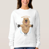 Gelukkig springend quokka cartoon design trui (Voorkant)