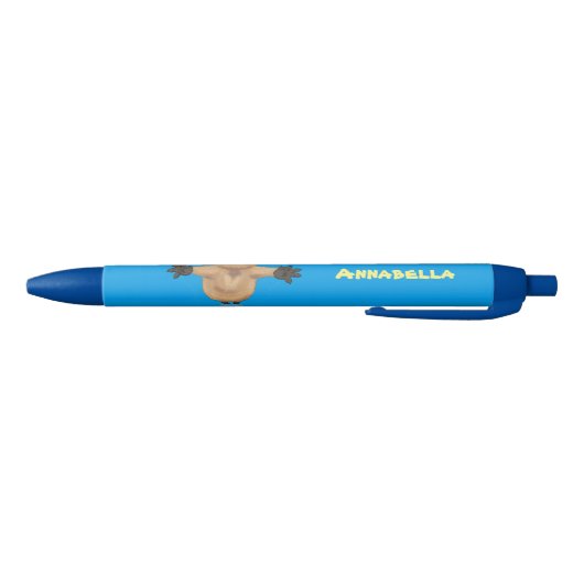 Gelukkig springend quokka cartoon design zwarte inkt pen (Bodem)