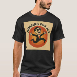 Gelukkig Springende Retro Illustratie Karakter T-shirt