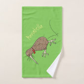Gelukkig springkiwi met het ontwerp van de cartoon bad handdoek (Handdoek)